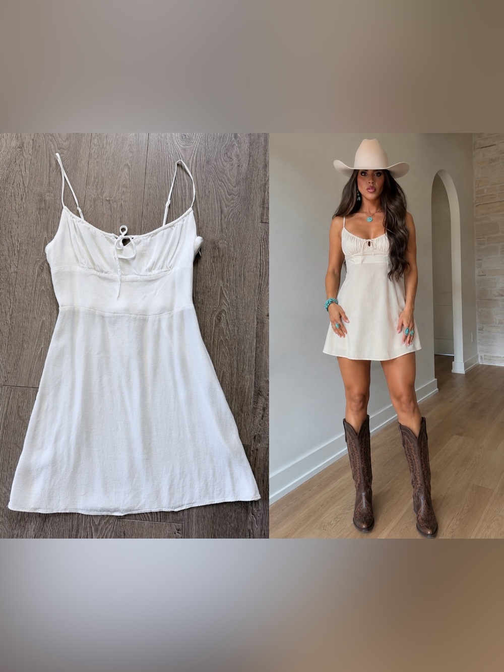 Wilfred White Smocked Bodice Tie-Front Mini Dress